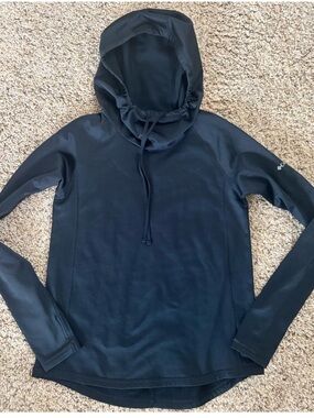 Black Hooded Long-Sleeve Performance Shirt